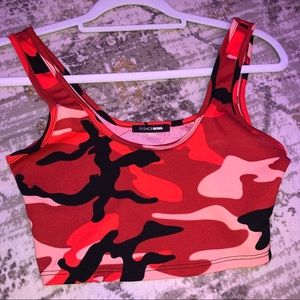 Red Camo Crop Top